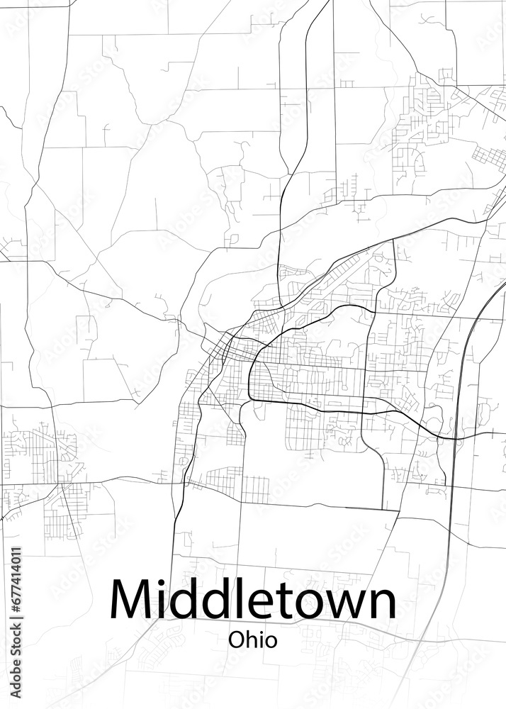 Middletown Ohio minimalist map