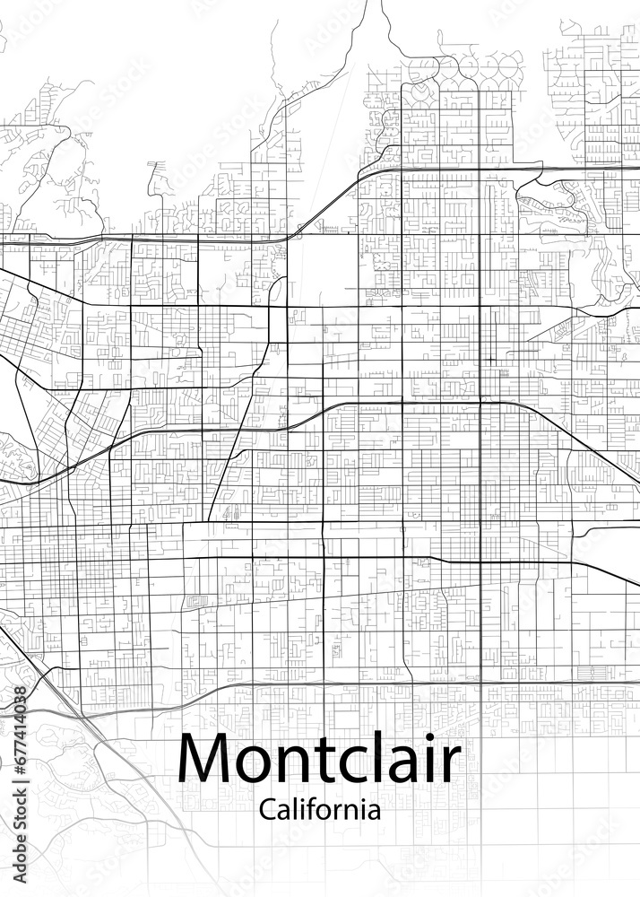 Montclair California minimalist map