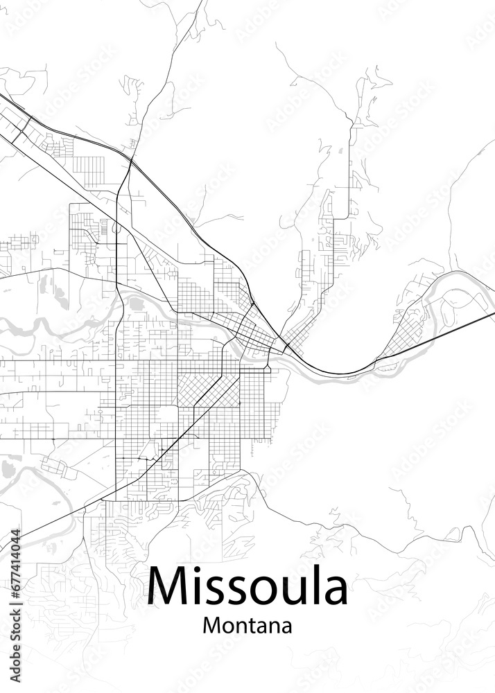 Missoula Montana minimalist map