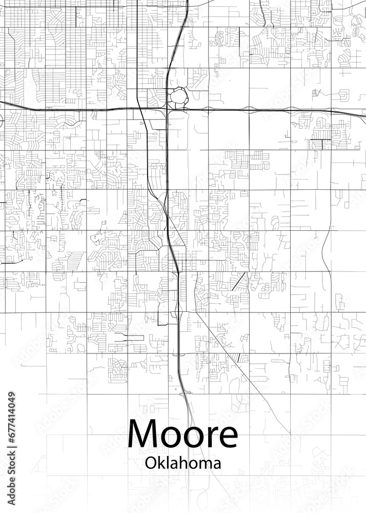 Moore Oklahoma minimalist map