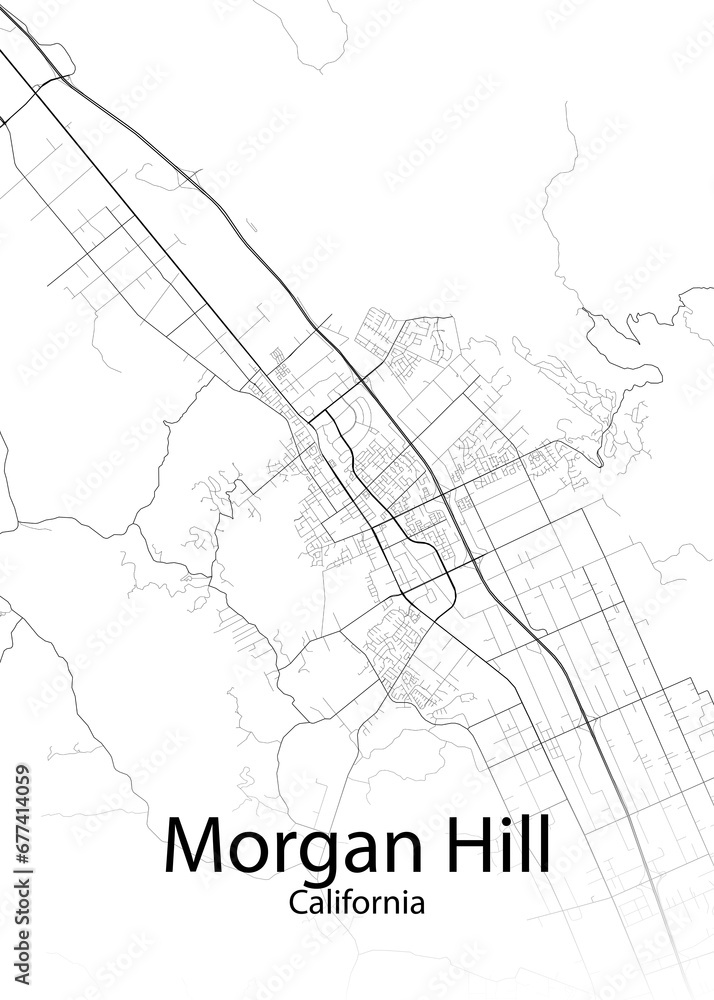 Morgan Hill California minimalist map