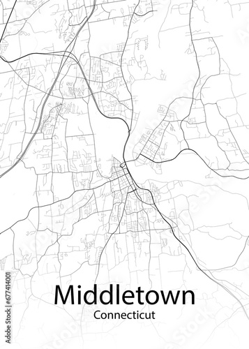 Middletown Connecticut minimalist map