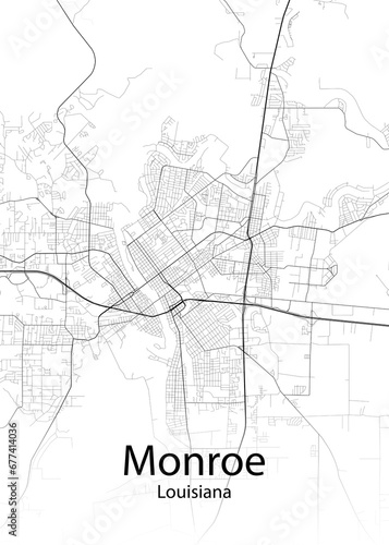 Monroe Louisiana minimalist map