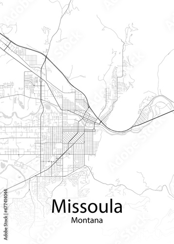 Missoula Montana minimalist map photo