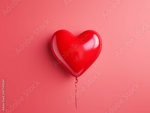 Photo lovely a single heart balloons valentines day celebrating new year Christmas Day