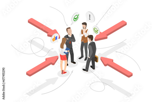 Foto 3D Isometric Flat  Conceptual Illustration of Customer Focused Approach, Target