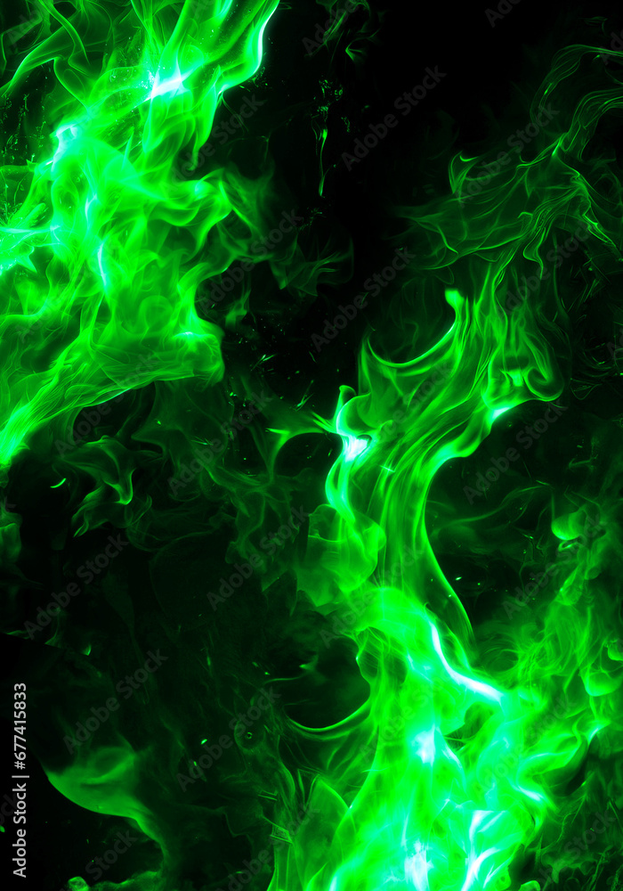 abstract green smoke wavy background