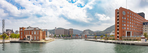 門司の町並みと綺麗な海の門司港 photo