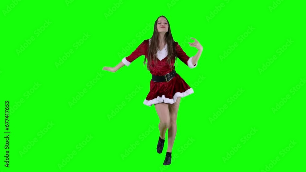 Captivating Holiday Choreography Attractive Dancer in Christmas Outfit Captivating Holiday Choreography Attractive Dancer in Christmas Outfit