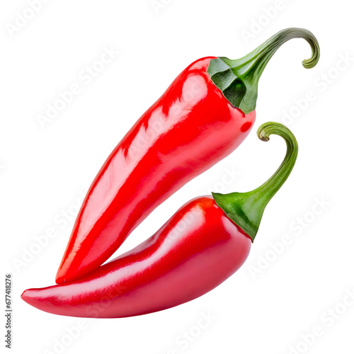 Red hot natural chili pepper. Top view of fresh red chili pepper