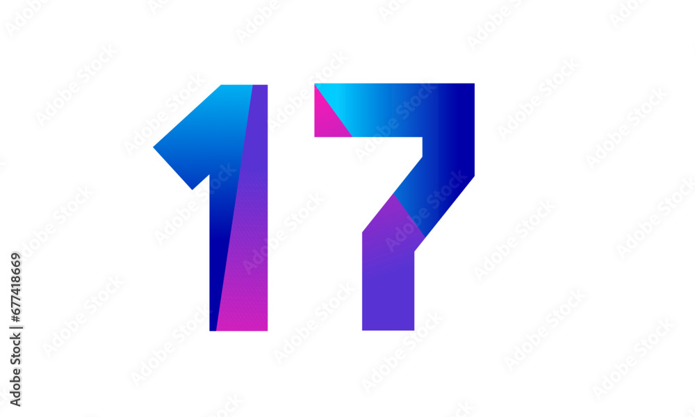 New Modern Number Blue Purple Teen Logo New Modern Number Blue Purple Teen Logo