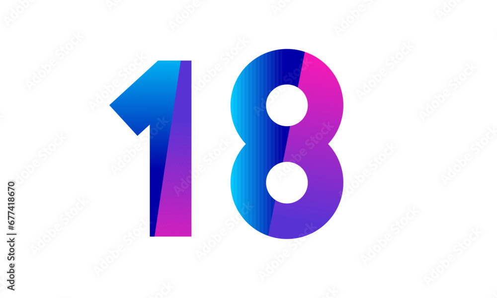 New Modern Number Blue Purple Teen Logo New Modern Number Blue Purple Teen Logo