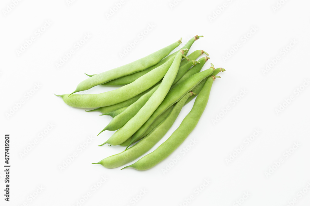 白背景にインゲン豆