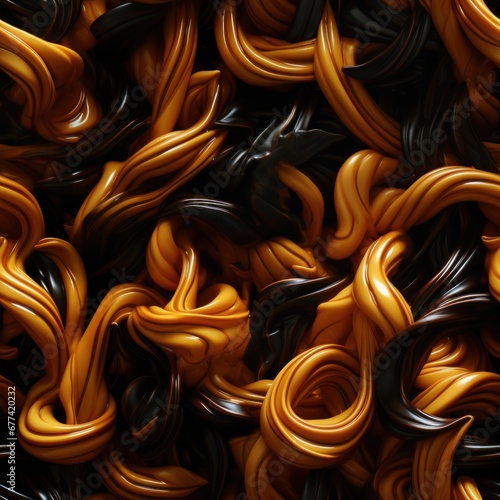 An appetizing seamless pattern tile design featuring realistic licorice twists, capturing their chewy and twisted shapes photo