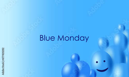 Blue Monday design illustration awaits cheerfully
