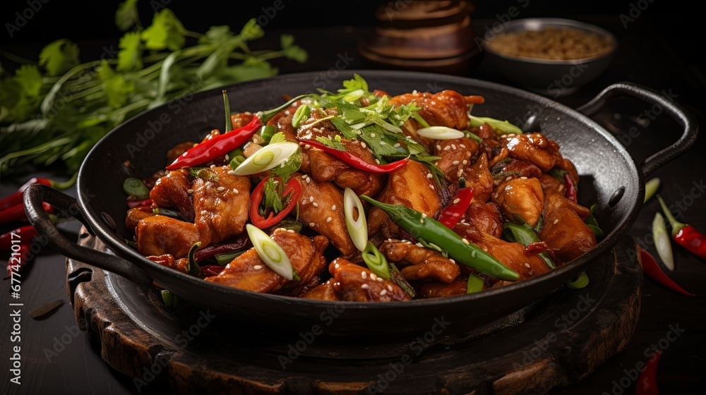 Spicy Szechuan Chicken Stir-Fry Dish Spicy Szechuan Chicken Stir-Fry Dish