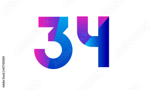 New Modern Number Blue Purple Teen Logo