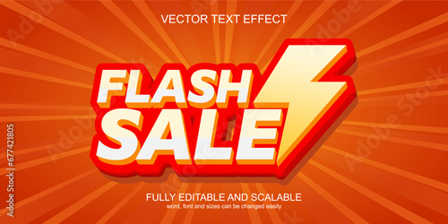 3D text effect flash sale vector editable