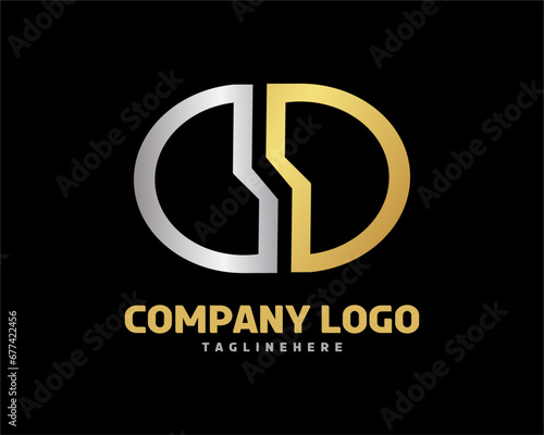 DD initial letter logo, DD initial letter logo, icon, symbol design template vector, company logo, Initial letters DD, special design in the form of a circle with the letters D back to back