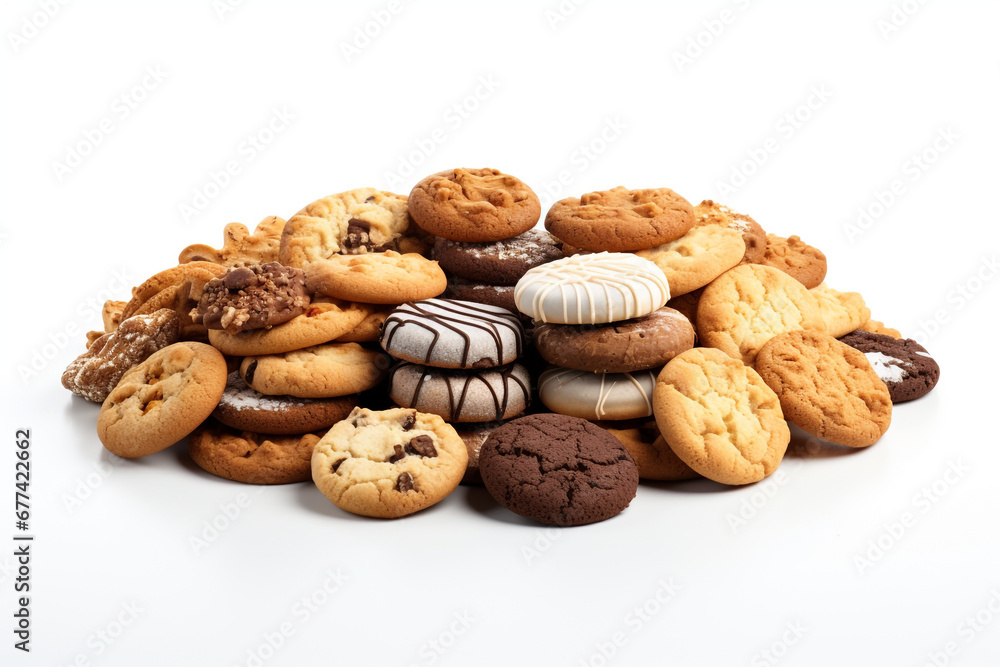 Assorted cookies on white background - isolated Assorted cookies on white background - isolated