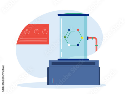 Scientific research illustration. Laboratory illustration.