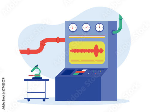 Lab machine illustration. Laboratory illustration.