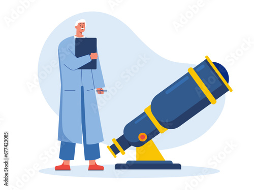 Medical experiment illustration. Laboratory illustration.