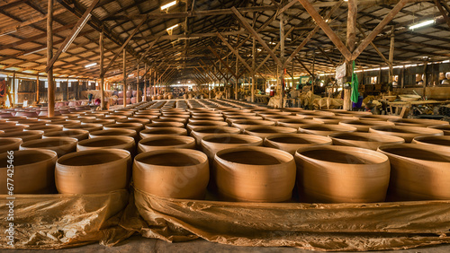 Traditional Thai-style dragon jars in Ratchaburi factory, Thailand