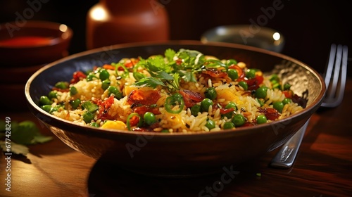  Fried rice served with hot syrup.