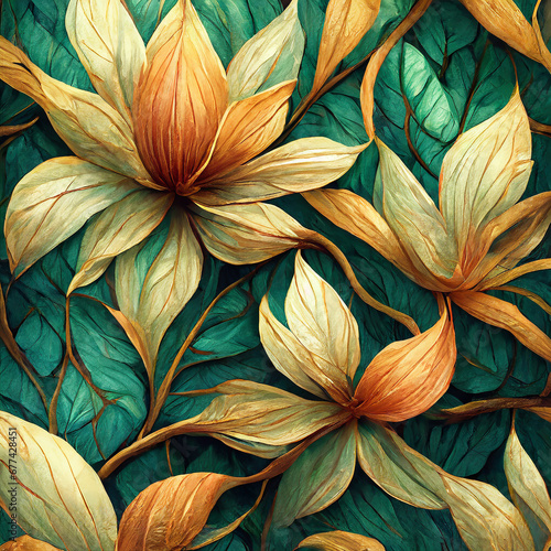 Tropical floral background art illustration