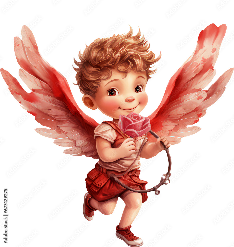 Cupid Boy angel with wings Baby Angel Valentine love illustration Cupid Boy angel with wings Baby Angel Valentine love illustration