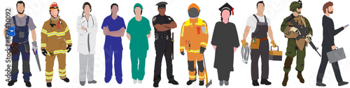 different career ,occupation silhouette