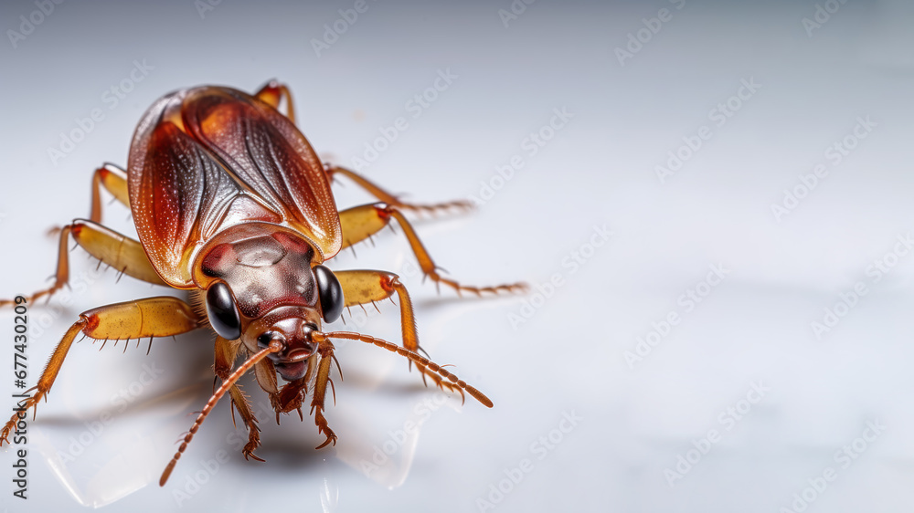 Close up Cockroach isolated on gray background Close up Cockroach isolated on gray background