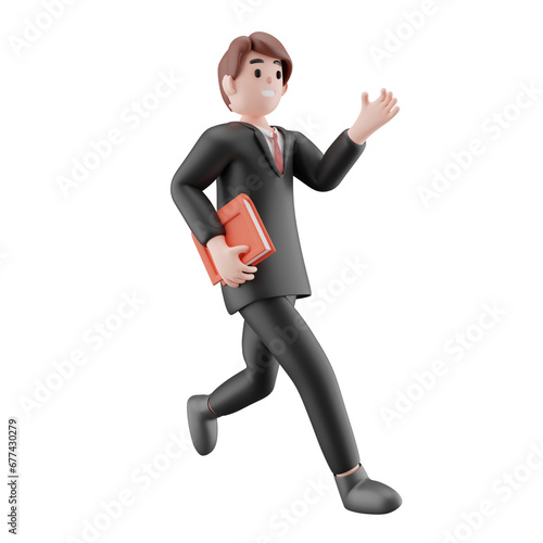 Businessman going to work 3d Illustration