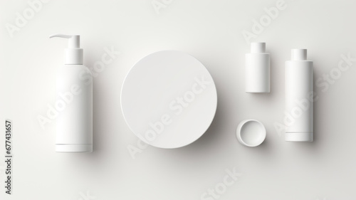 Wallpaper Mural mockup white set featuring blank cosmetic packaging designs Torontodigital.ca
