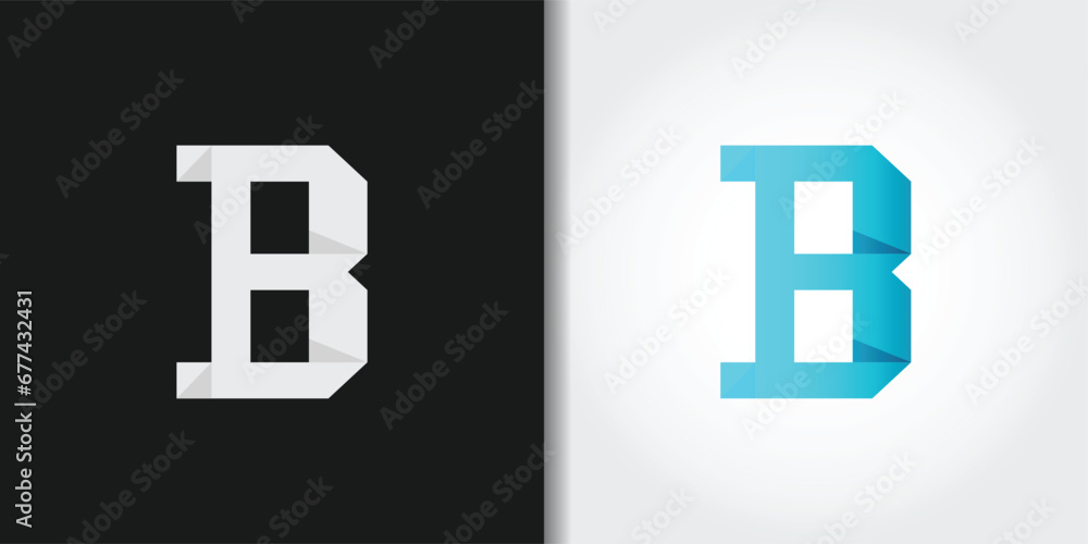 Obraz premium bold letter b logo set