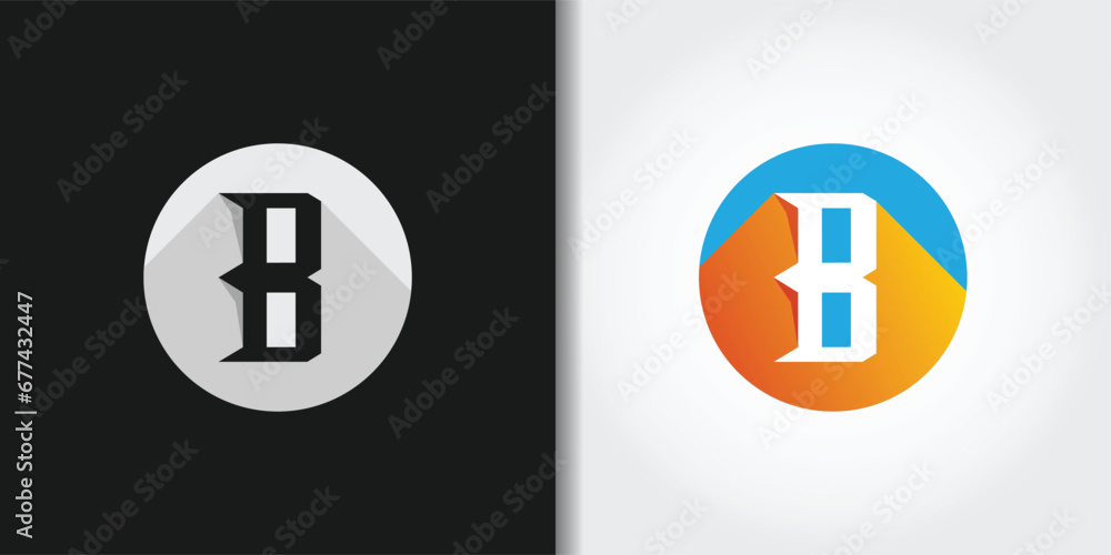 bold letter b logo set bold letter b logo set