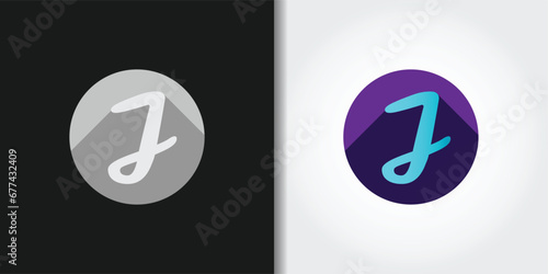 cursive letter j logo set