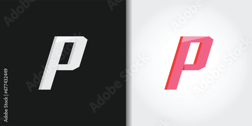 rigid letter p logo set