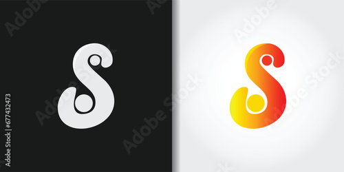 fluid letter s logo set