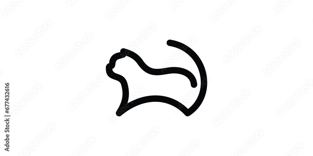 pet cat logo design made in a minimalist style. pet cat logo design made in a minimalist style.