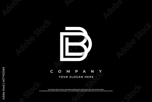 Initial Letter BD Logo or DB Logo Design Vector