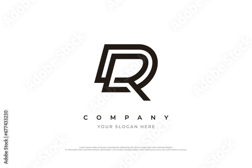 Initial Letter DR Logo or RD Monogram Logo Design Vector photo