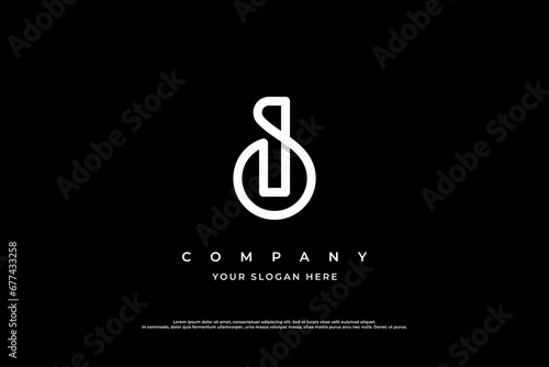Initial Letter IS Logo or SI Monogram Logo Design Vector