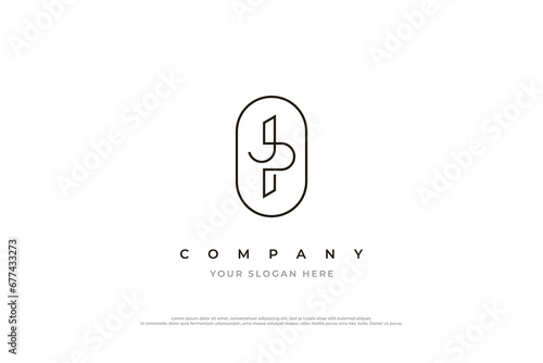 Minimal Initial Letter JP Logo or PJ Monogram Logo Design Vector