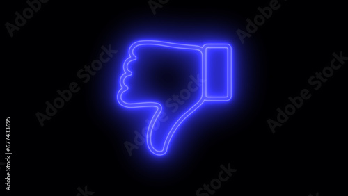 Bild auf Leinwand Neon thumb down icon