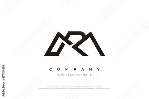 Initial Letter RM Logo or MR Monogram Logo Design Vector
