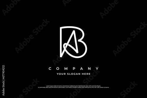 Initial Letter AB Logo or BA Monogram Logo Design Vector