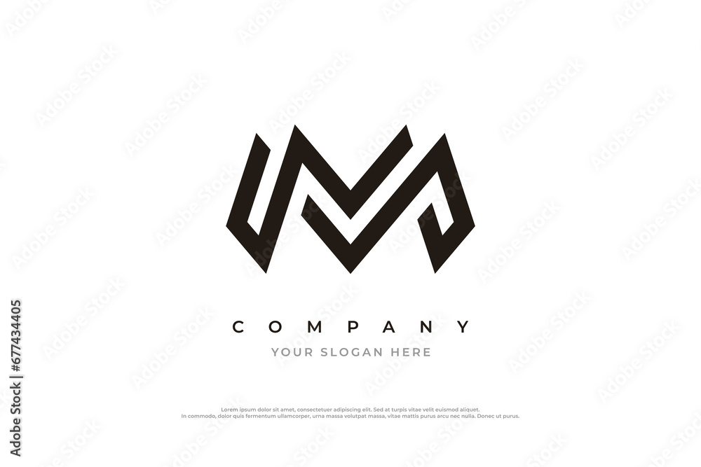 Initial Letter M Monogram Logo Design Vector - obrazy, fototapety, plakaty 