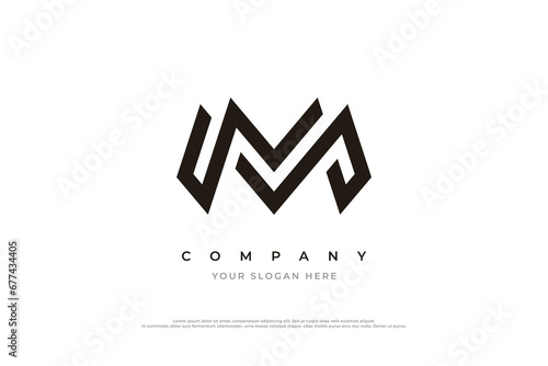 Initial Letter M Monogram Logo Design Vector photo